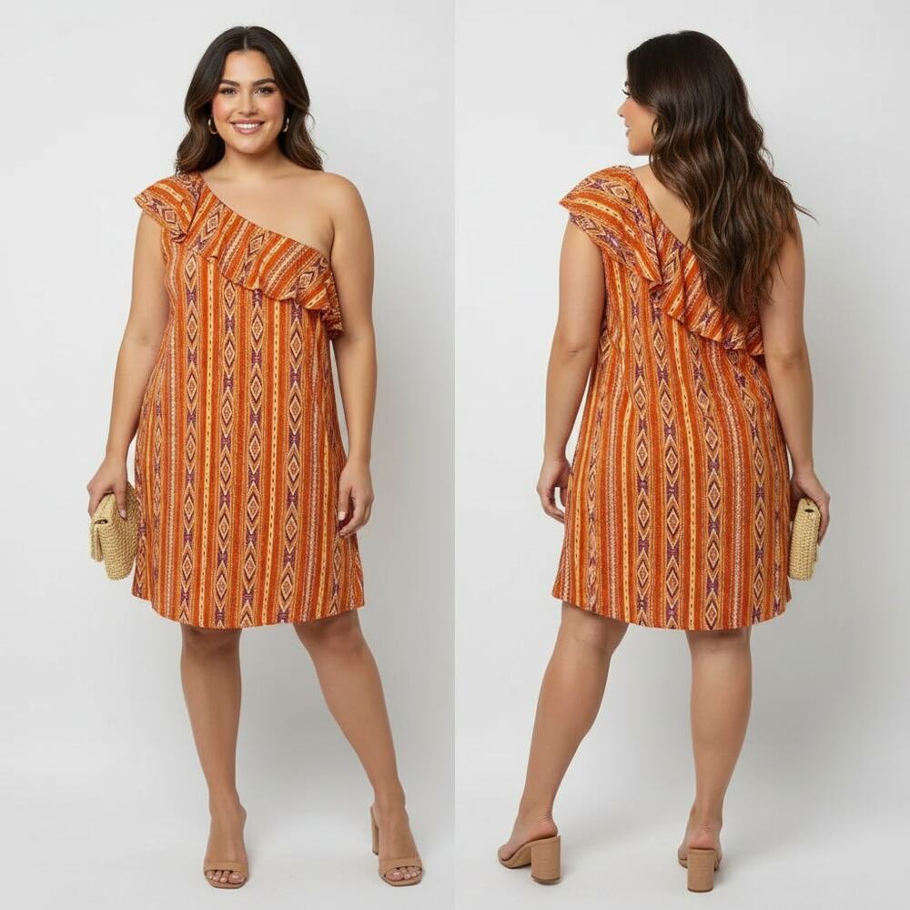 1285 - Savannah Jane One Shoulder Dress - Size 3X